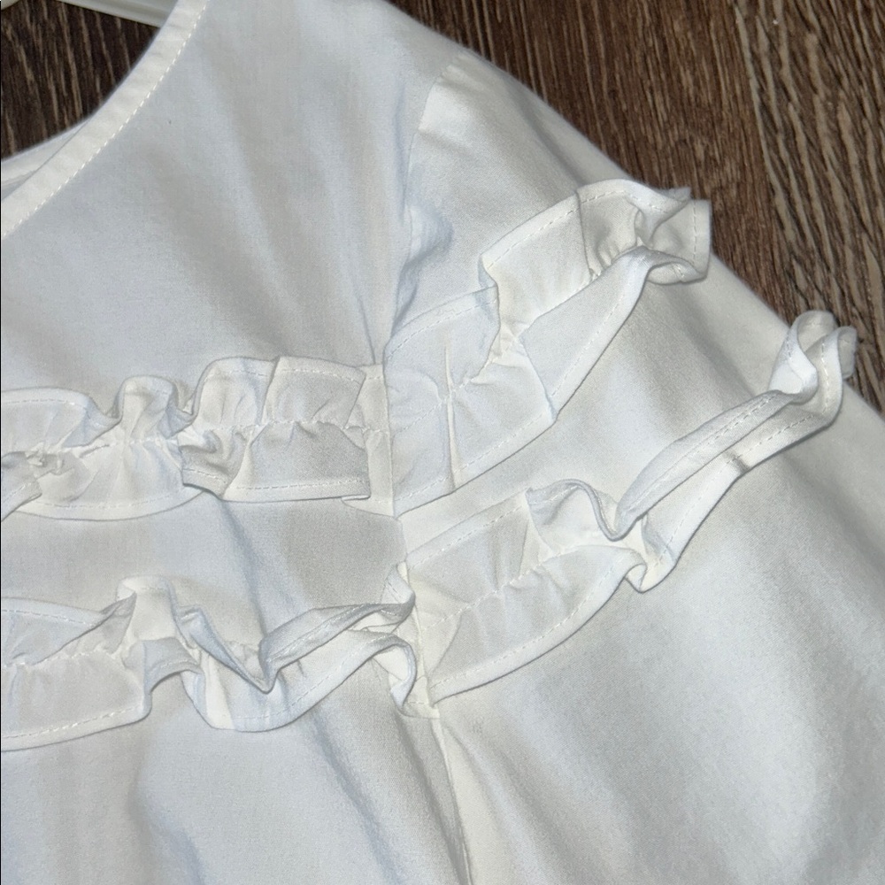 Talbots White Ruffle Trim Top - Picture 4 of 8
